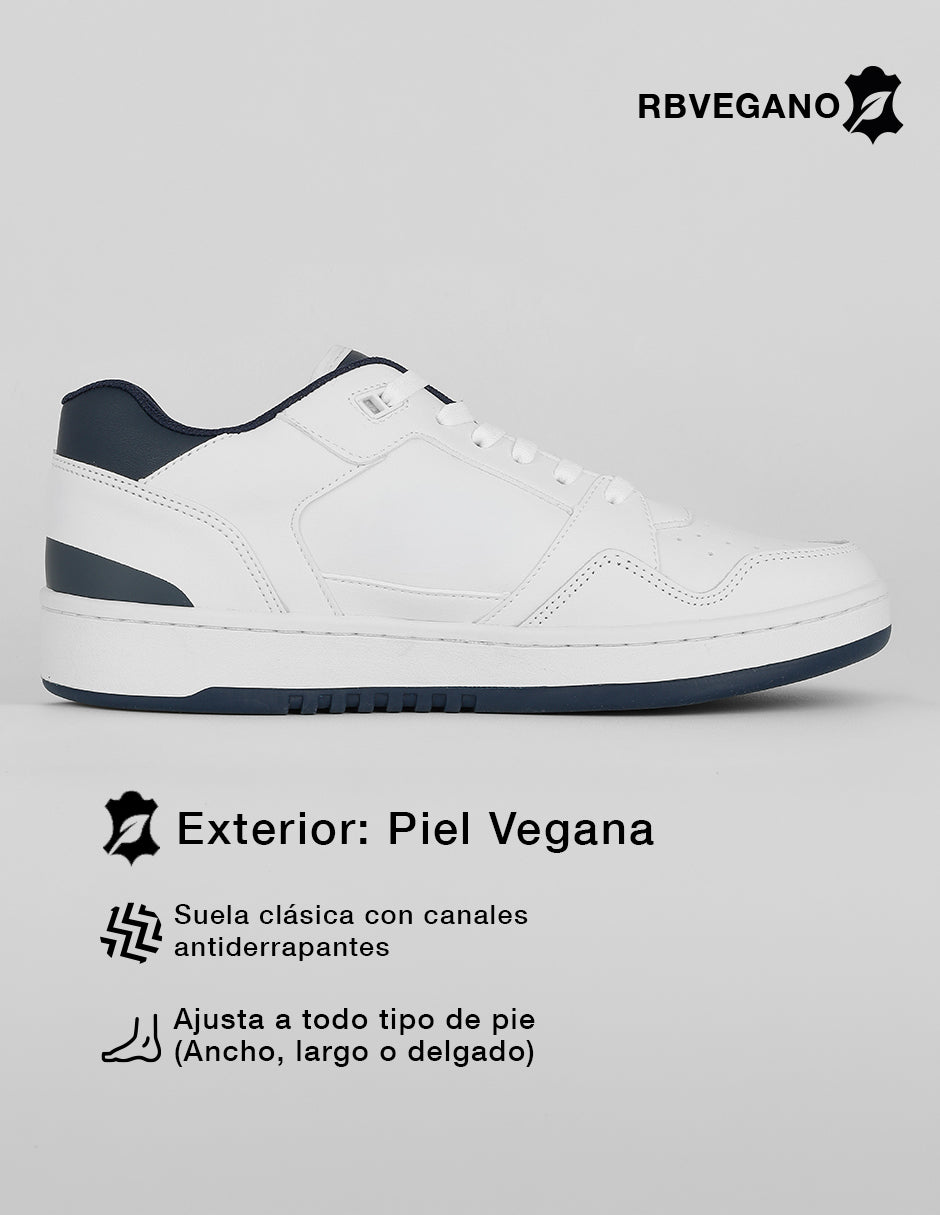 Tenis con cordones Urban en Piel vegana – Blanco