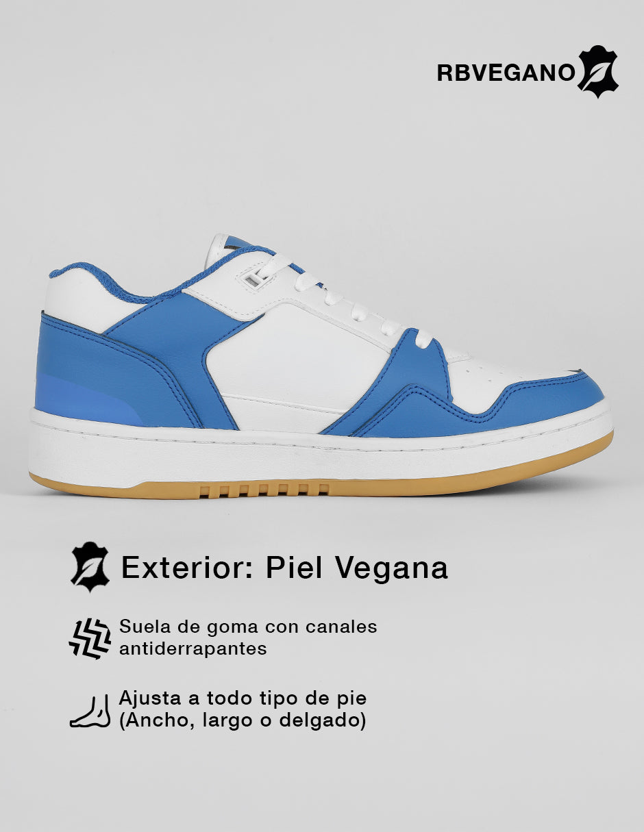 Tenis con cordones Urban en Piel vegana – Azul