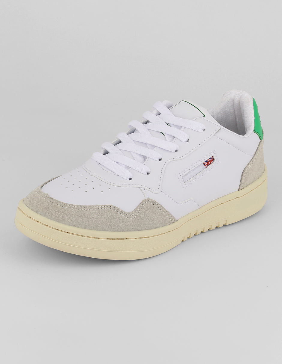 Tenis con cordones  Urban en Piel vegana – Blanco