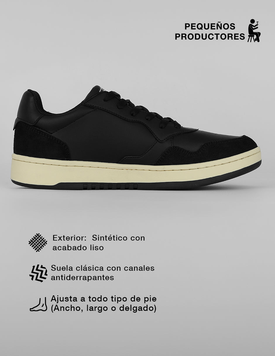 Tenis con cordones Urban en Sintético – Negro