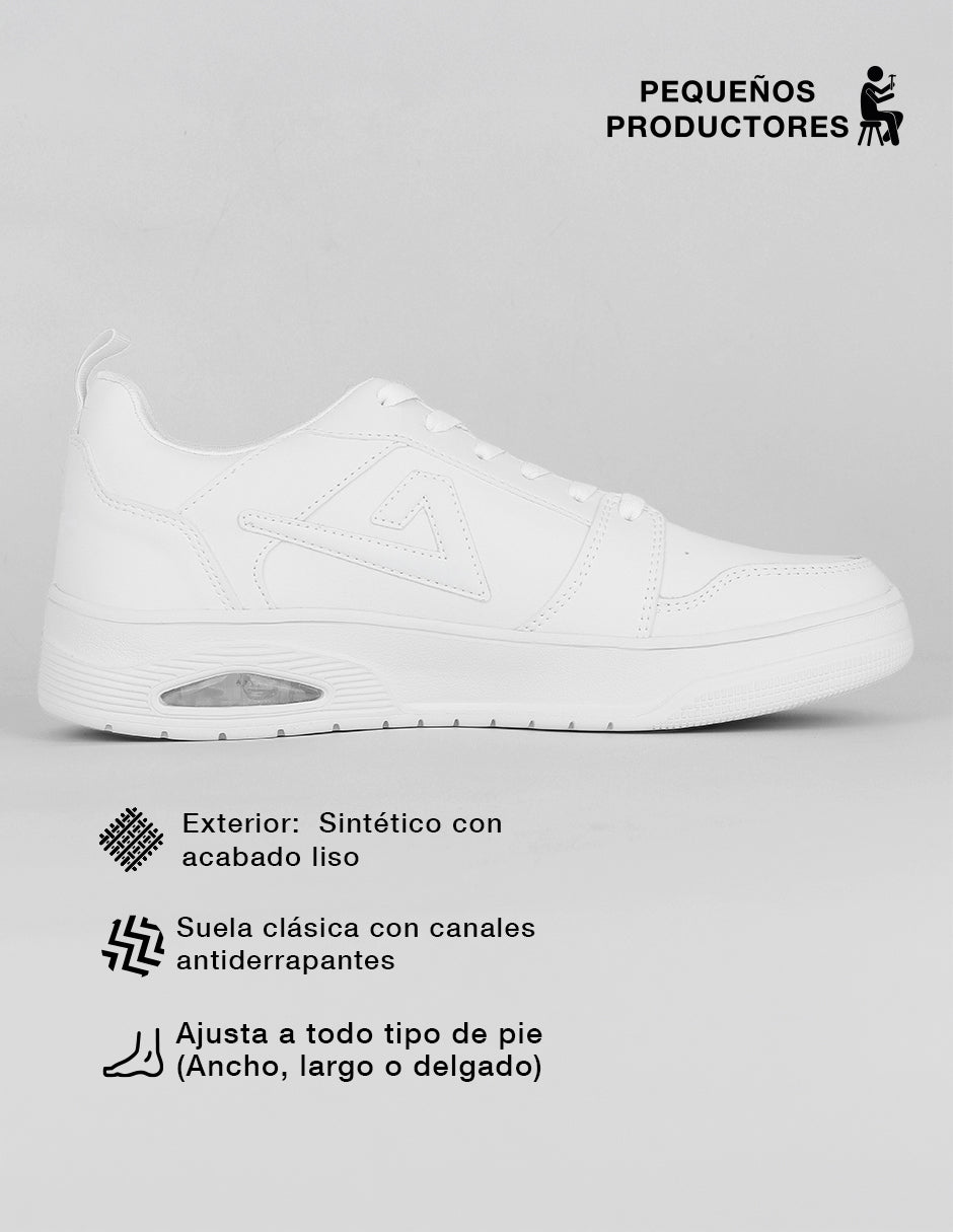 Tenis con cordones Urban en Sintético – Blanco