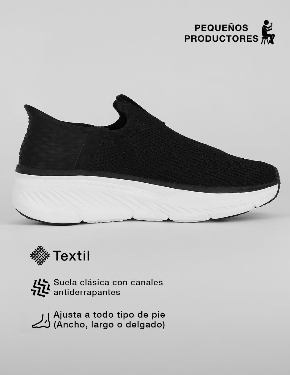 Zapato de confort Comfy en Textil – Negro