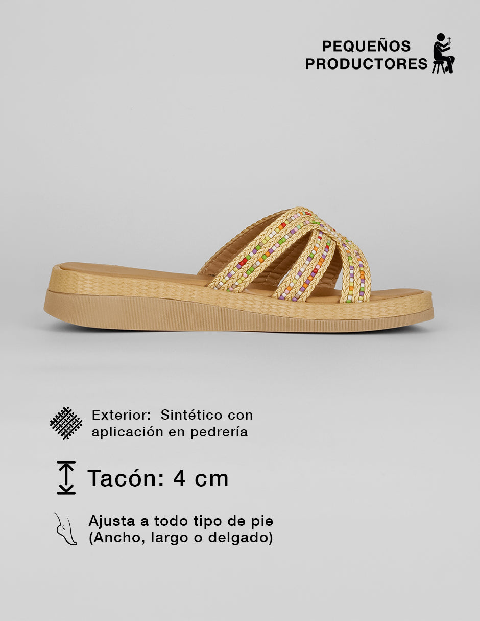 Sandalias con plataforma Sirelle en Sintético – Beige