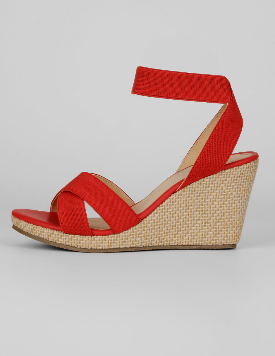 Sandalias con plataforma Exterior Textil Color Rojo Para Mujer De RBCOLLECTION