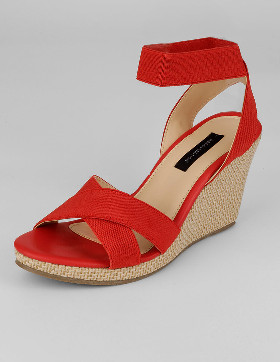 Sandalias con plataforma Naia en Textil – Rojo