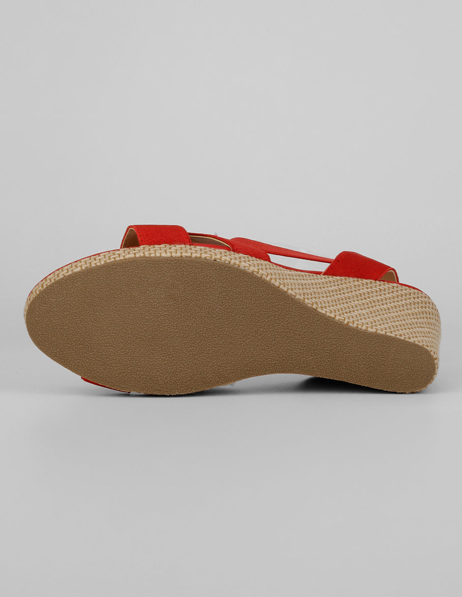 Sandalias con plataforma Naia en Textil – Rojo