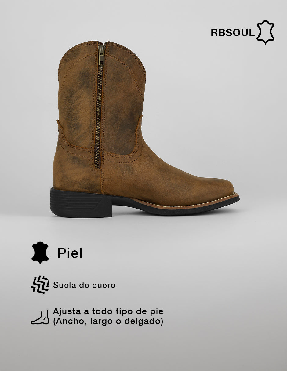 Botas western Cowboy en Piel – Café