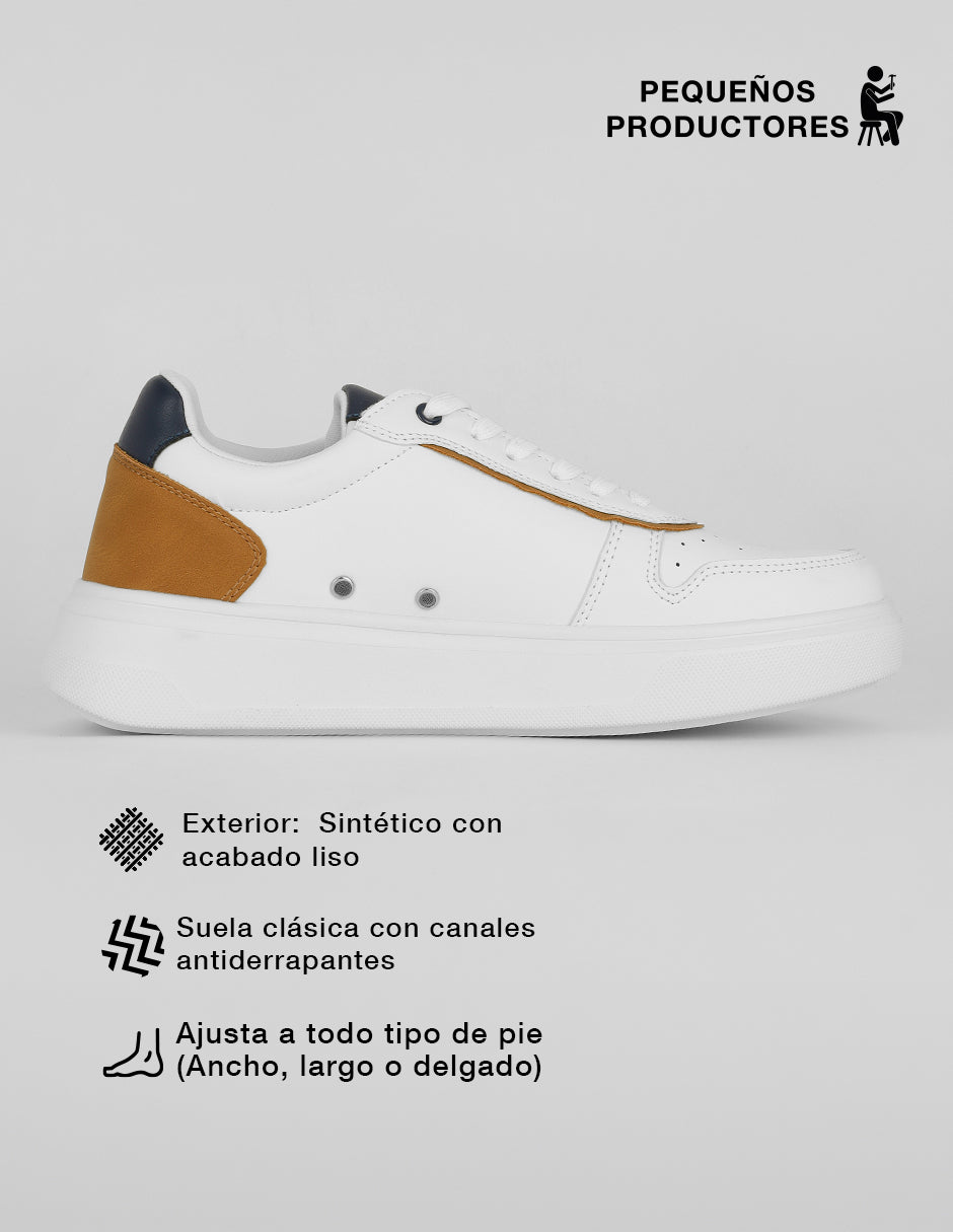 Tenis con cordones Urban en Sintético – Blanco