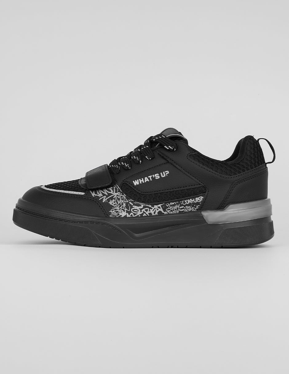 Tenis con cordones Exterior Sintético Color Negro Para Hombre De RBCOLLECTION