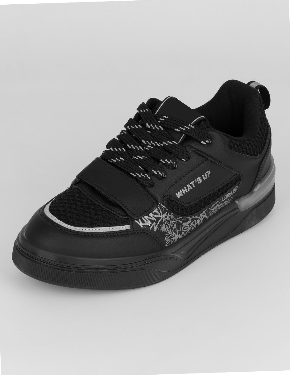 Tenis con cordones Urban en Sintético – Negro