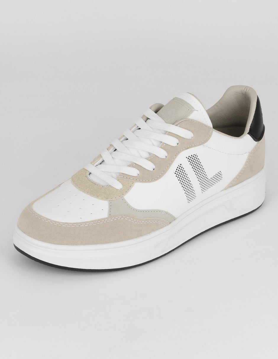 Tenis con cordones Urban en Piel vegana – Blanco