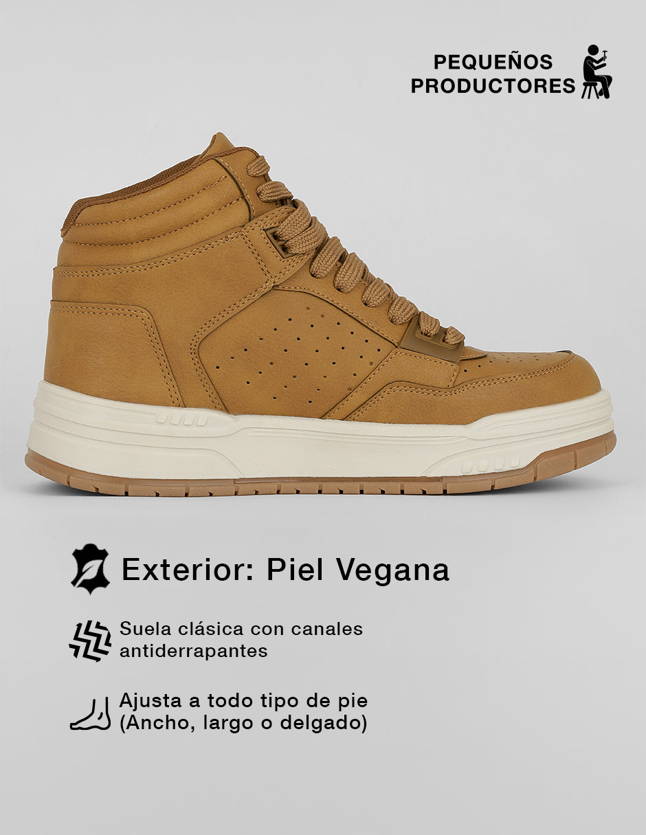 tenis botín Urban en Piel vegana – Café