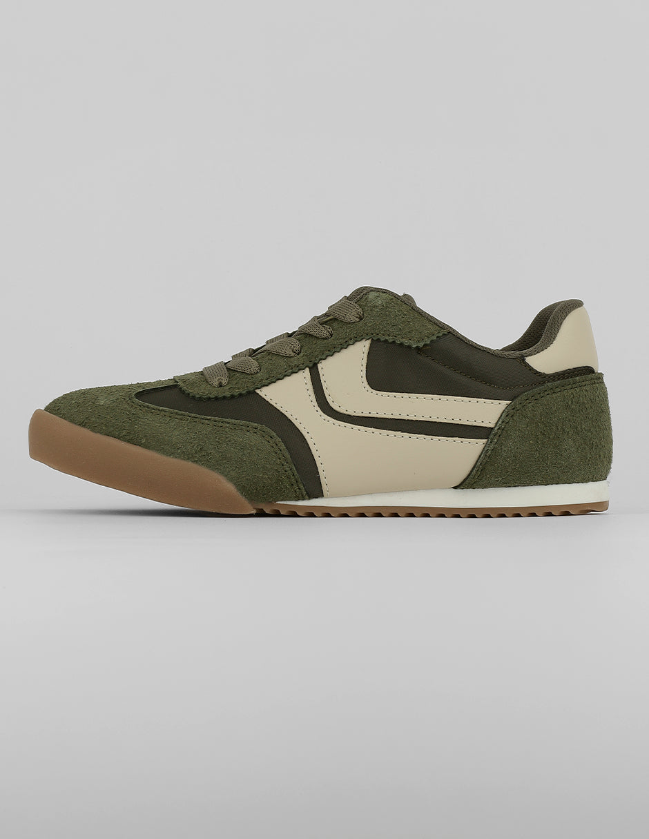 Tenis con cordones Exterior Sintético Color Verde Para Mujer De RBCOLLECTION