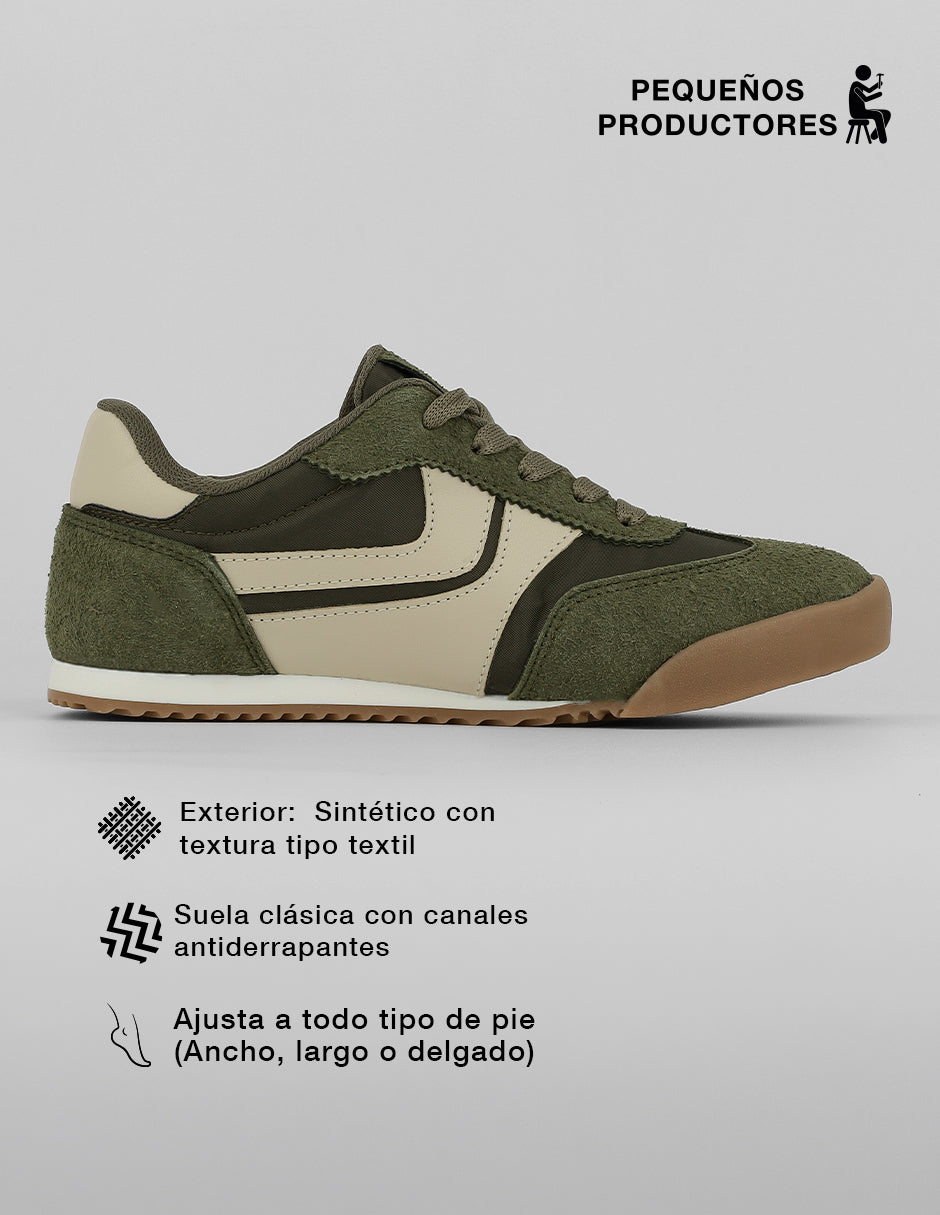 Tenis con cordones  Sam en Sintético – Verde