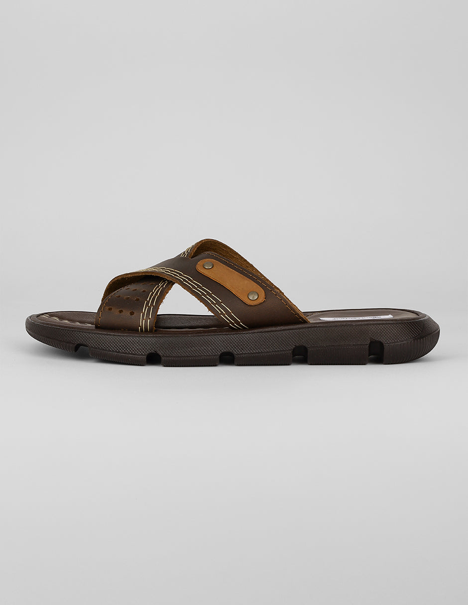 Sandalias casuales Exterior Piel Color Café Para Hombre De RBCOLLECTION