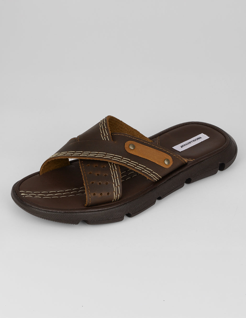 Sandalias casuales Hand made en Piel – Café