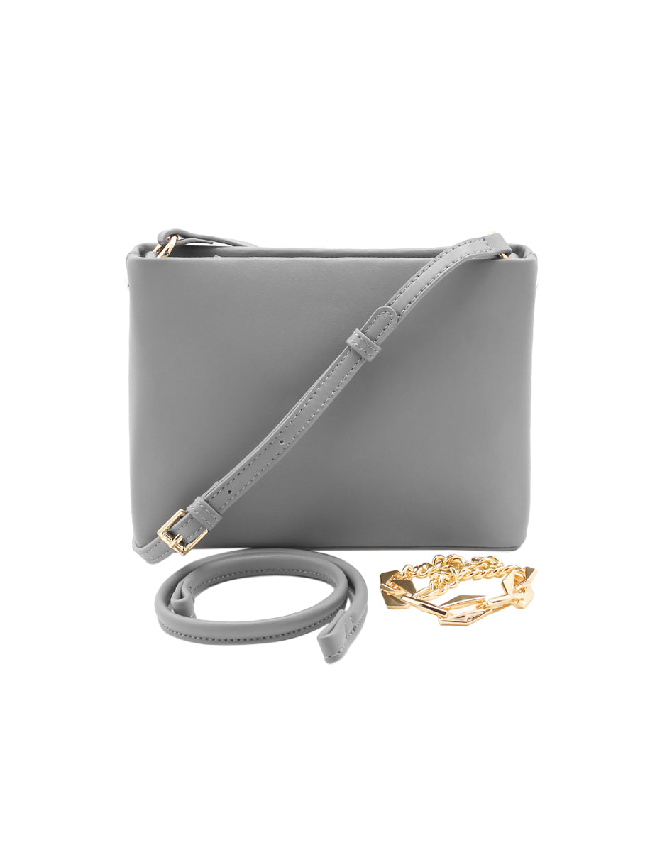 Bolsa Crossbody Una asa Color Gris Exterior Piel sintética de RBCOLLECTION