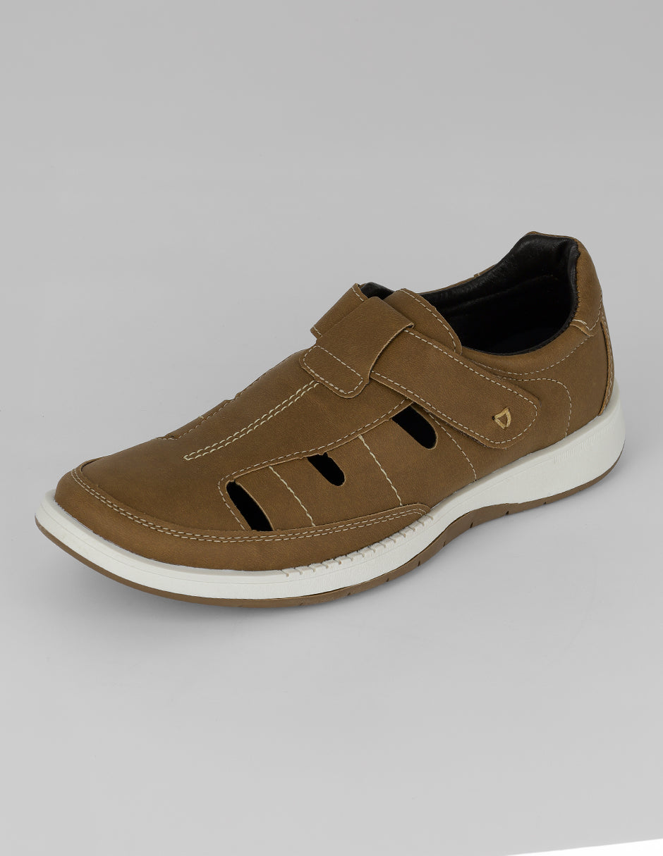 Sandalias casuales Trail en Piel vegana – Café