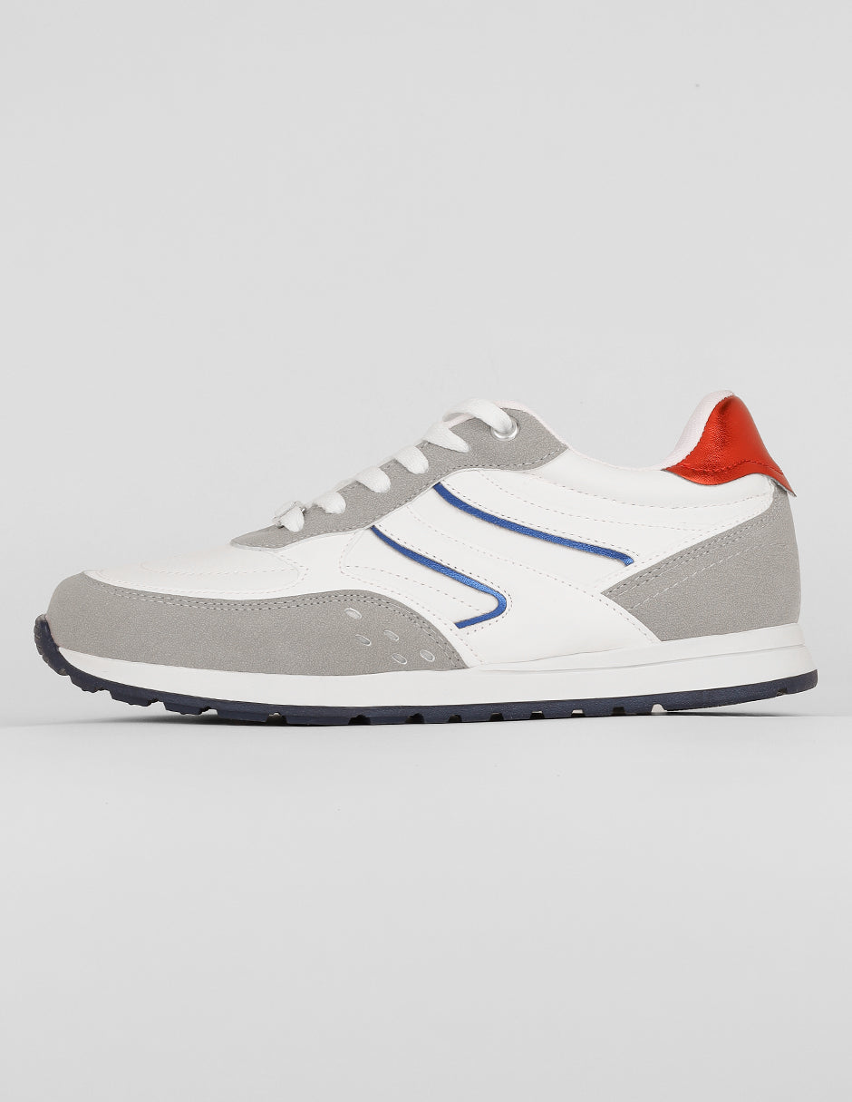 Tenis con cordones Exterior Piel vegana Color Blanco Para Mujer De RBCOLLECTION
