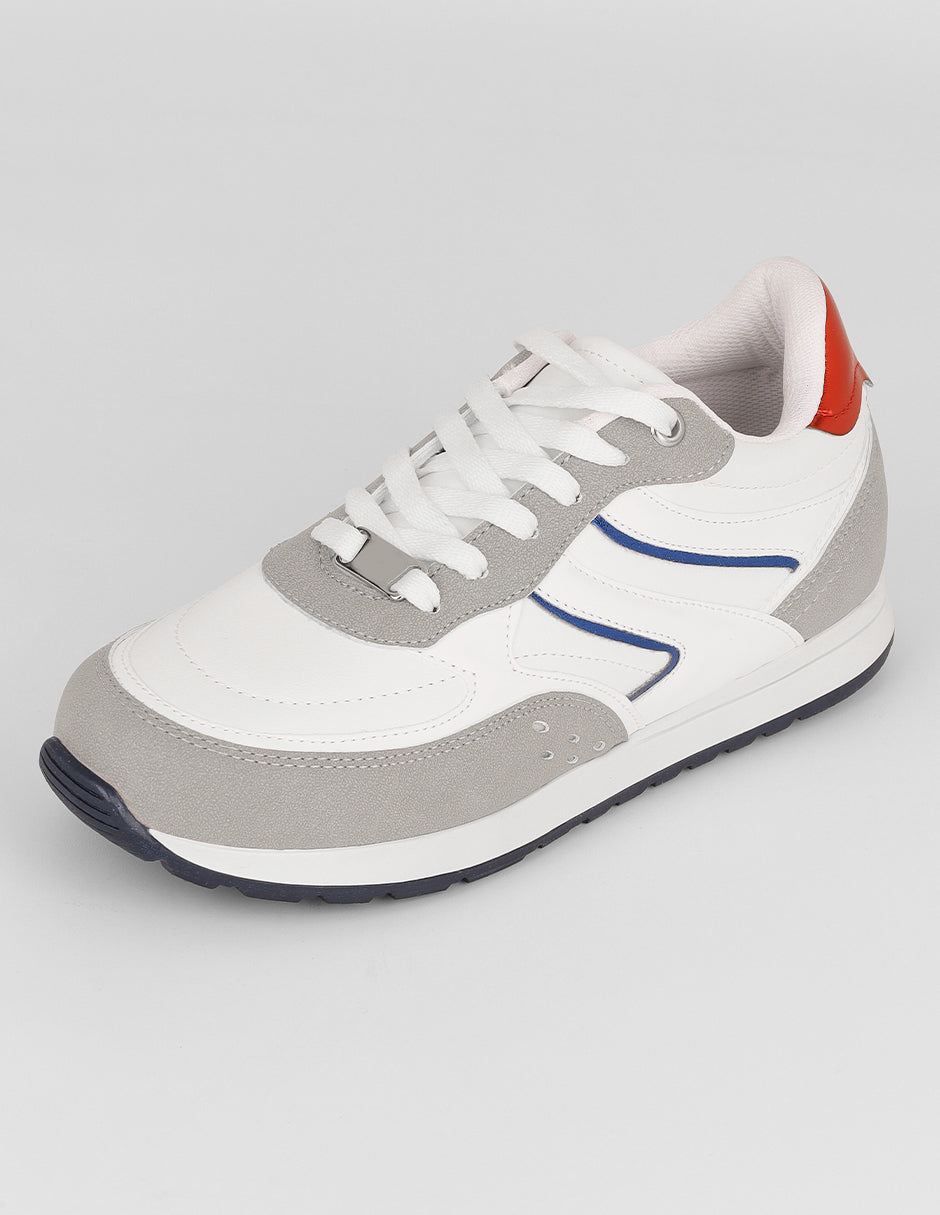Tenis con cordones  Urban en Piel vegana – Blanco