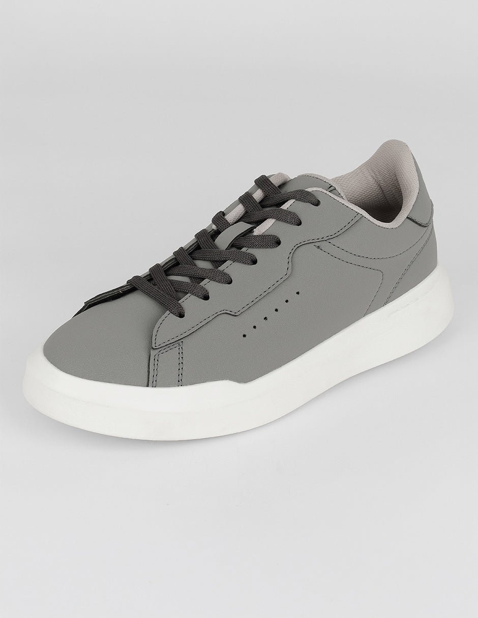 Tenis con cordones Urban en Piel vegana – Gris