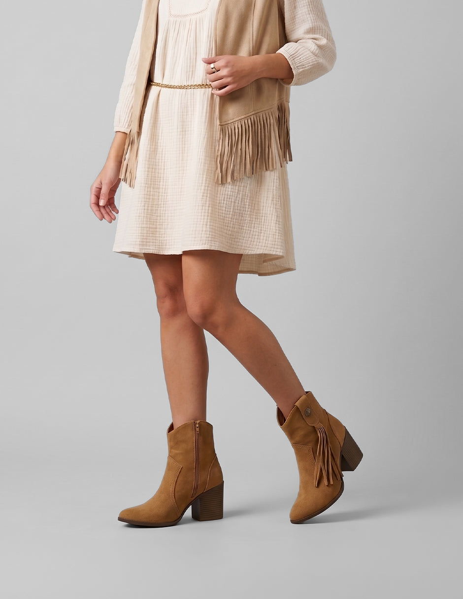 Botas tipo western West en Textil – Café