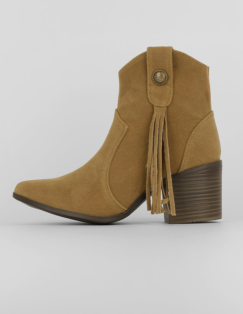Botas tipo western Exterior Textil Color Café Para Mujer De RBCOLLECTION