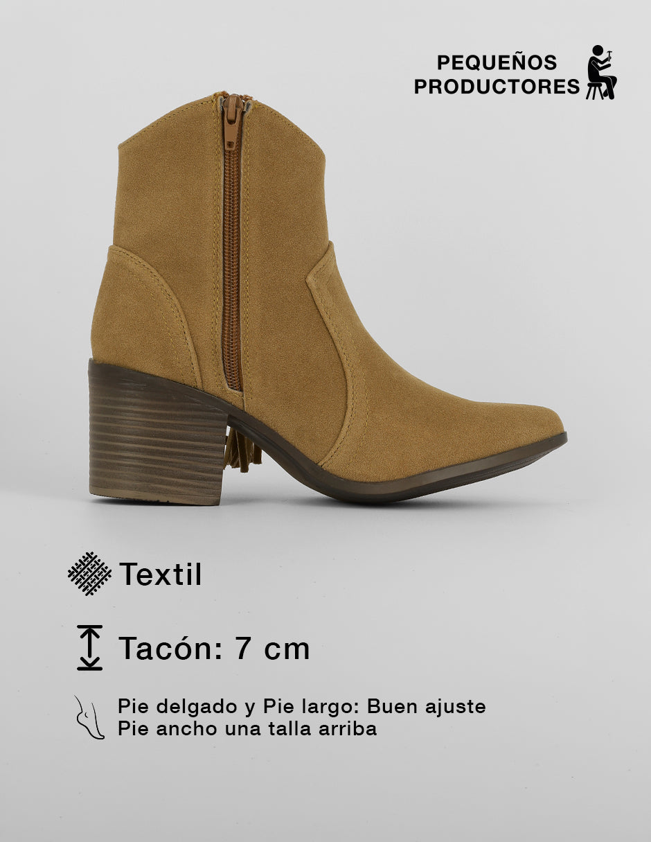 Botas tipo western West en Textil – Café