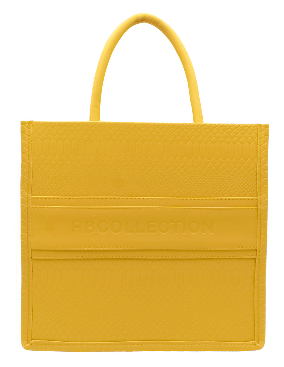 Bolsa Satchel Exterior Piel vegana Color Amarillo Para Mujer De RBCOLLECTION