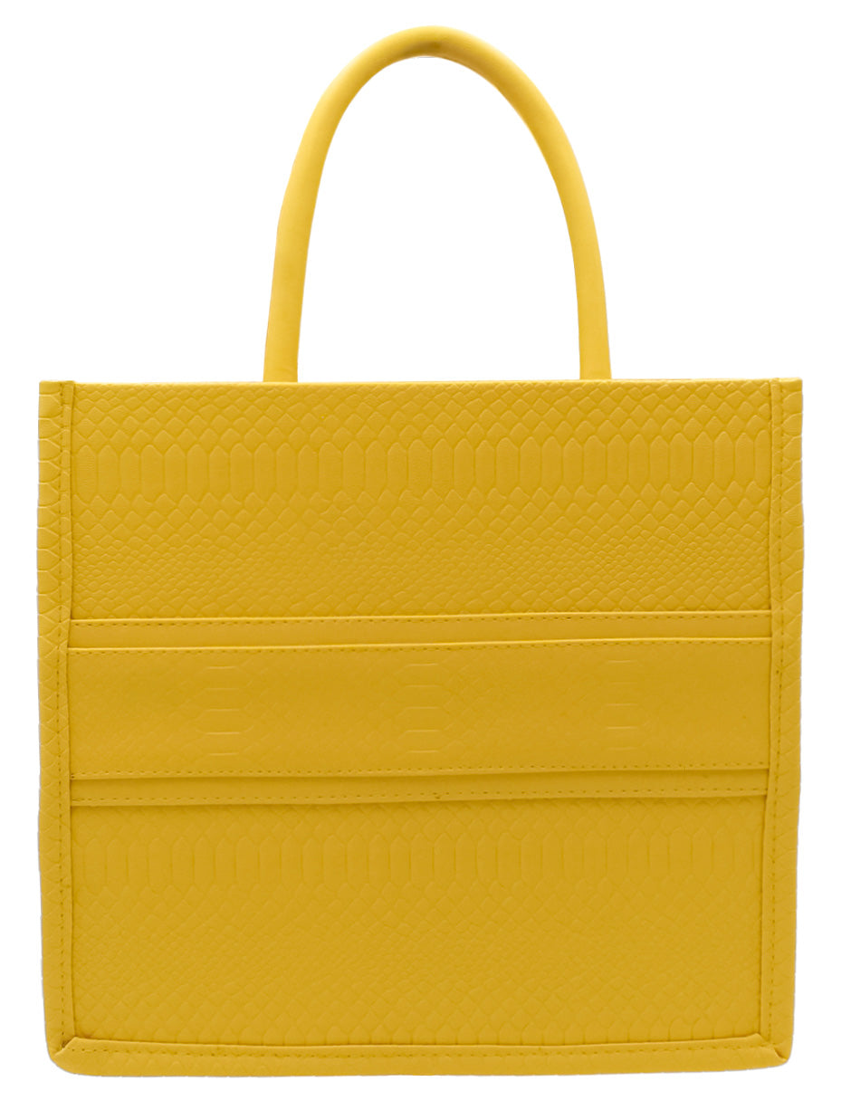 Bolsa Satchel en Piel vegana - Amarillo