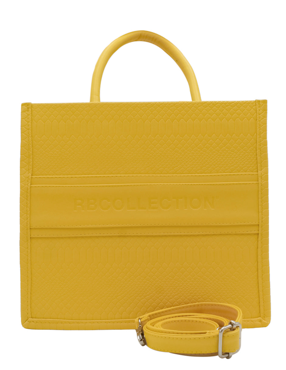 Bolsa Satchel en Piel vegana - Amarillo