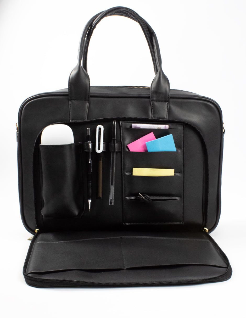 Bolsa Satchel en Piel vegana - Negro