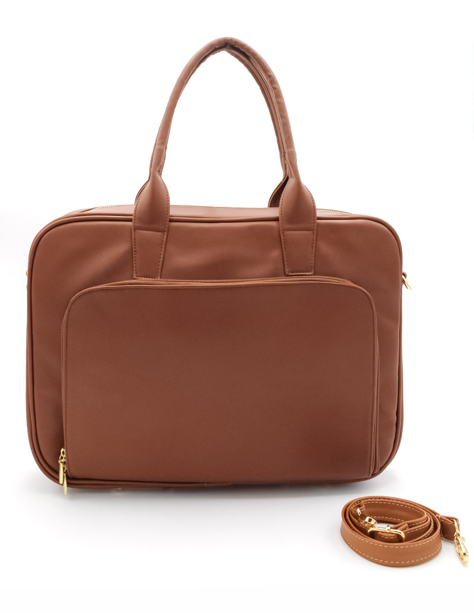 Bolsa Satchel en Piel vegana - Café