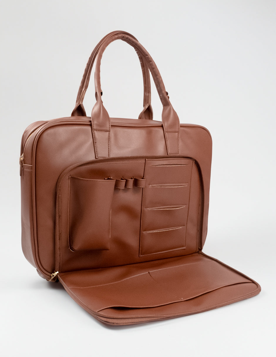 Bolsa Satchel en Piel vegana - Café