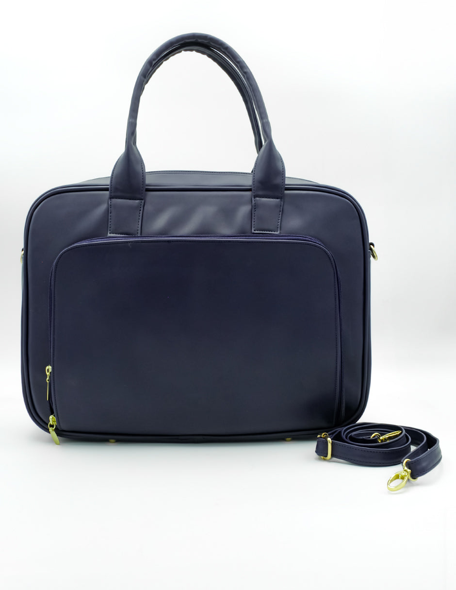 Bolsa Satchel en Piel vegana - Azul