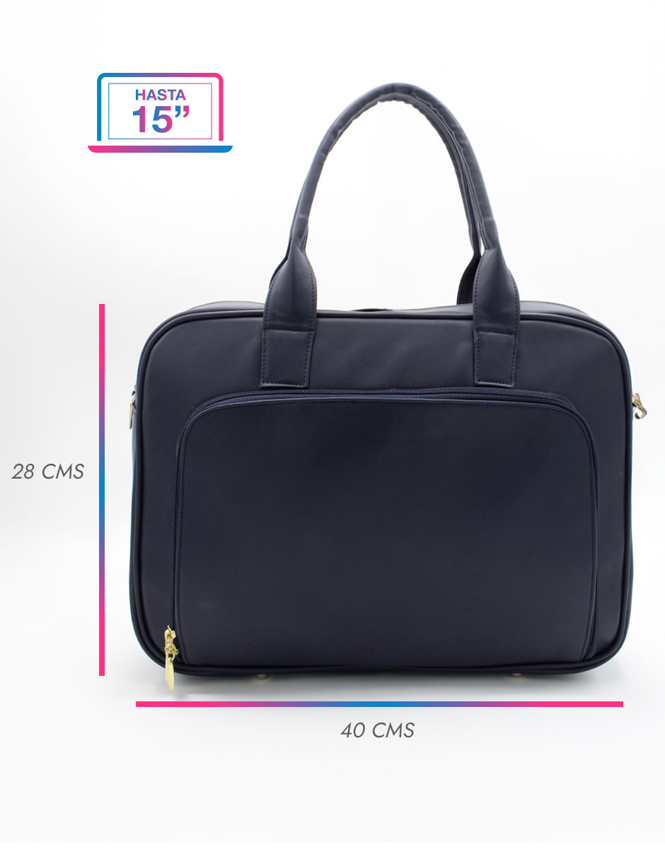 Bolsa Satchel en Piel vegana - Azul