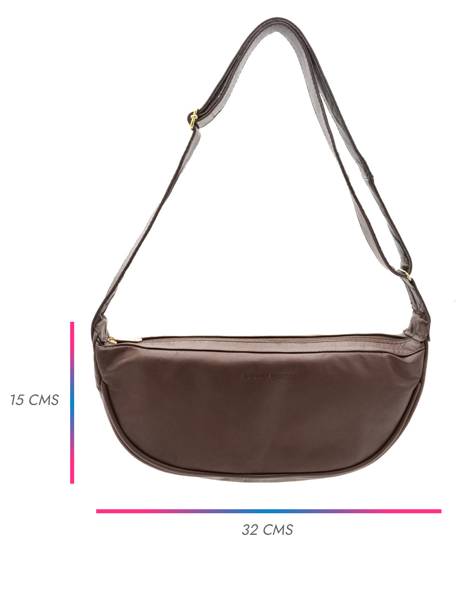 Bolso Crossbody en Piel - Café