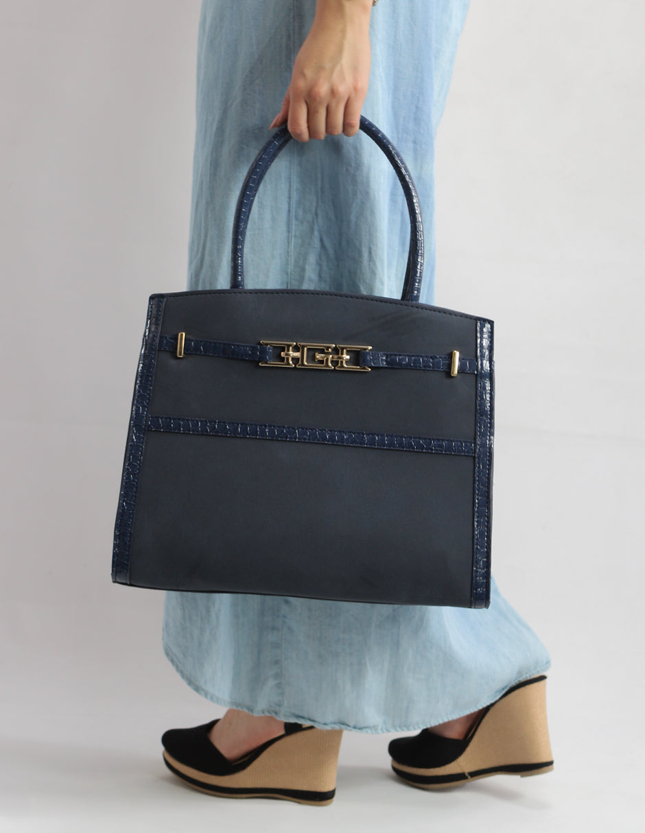 Bolsa Satchel Celine en Gamuza Color Azul