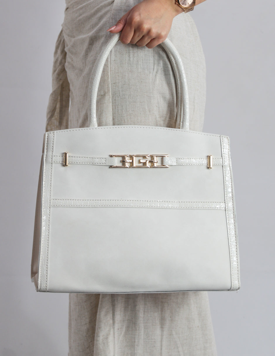 Bolsa Satchel Celine en Gamuza Color Blanco