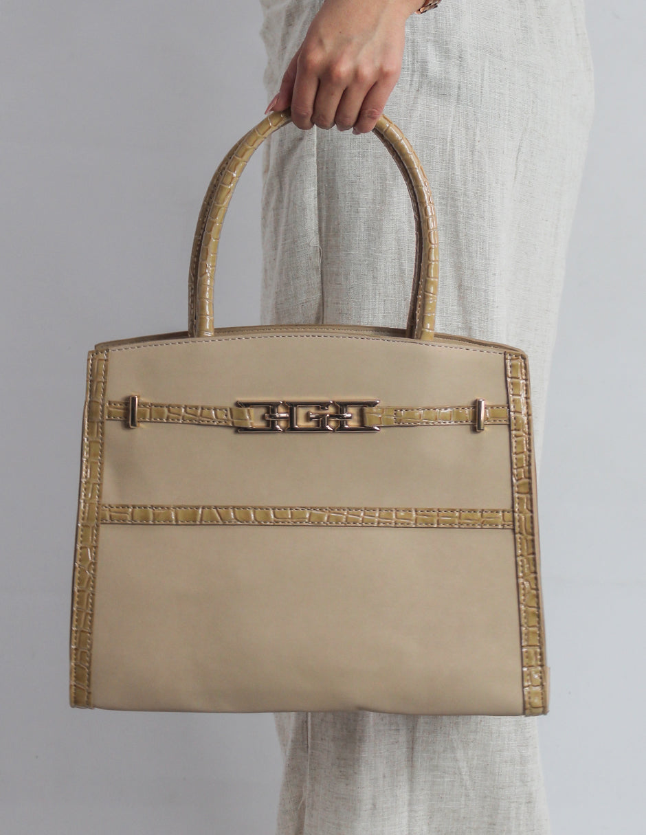 Bolsa Satchel Celine en Gamuza Color Beige