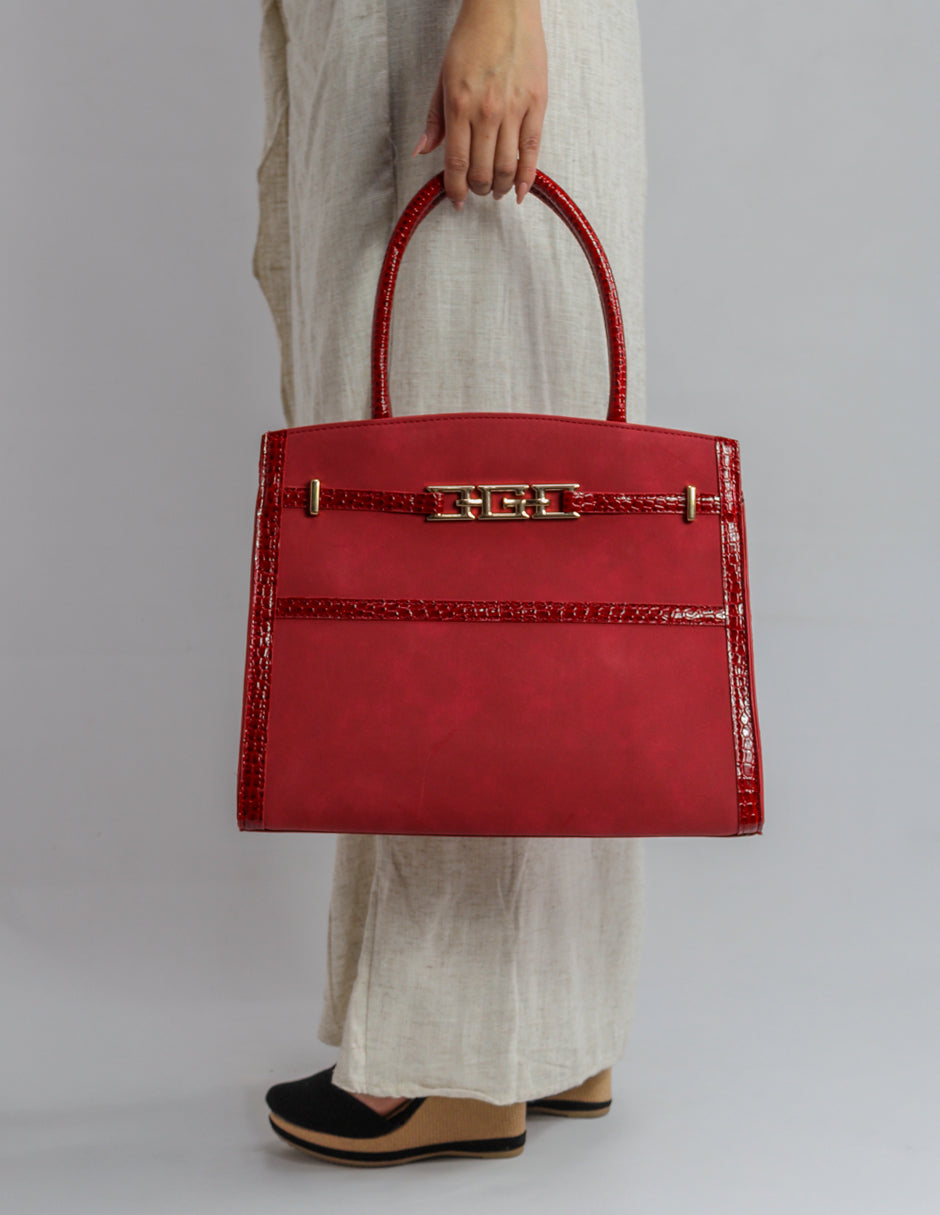 Bolsa Satchel Celine en Gamuza Color Rojo