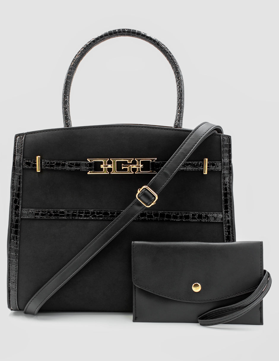 Bolsa Satchel Celine en Gamuza Color Negro