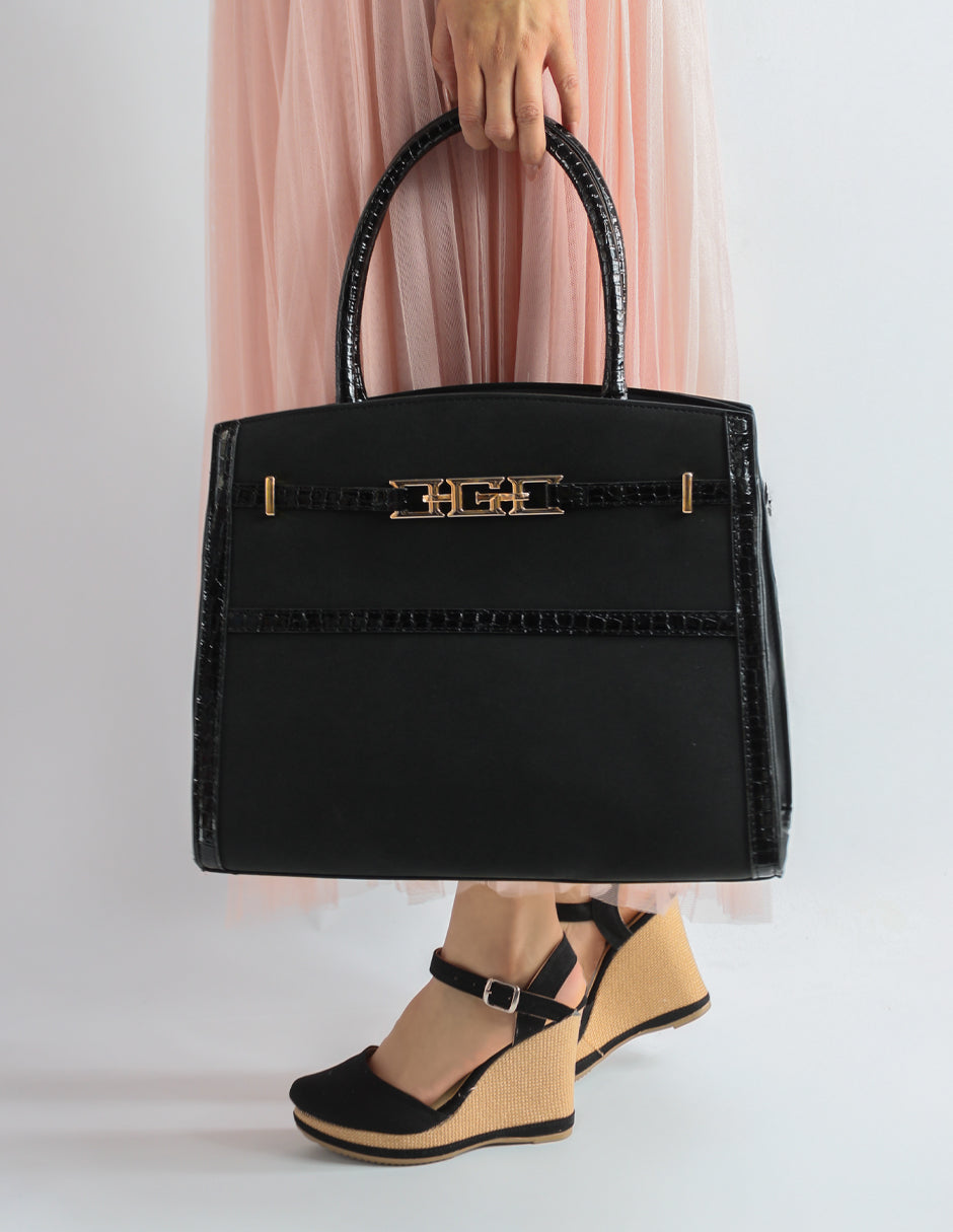 Bolsa Satchel Celine en Gamuza Color Negro