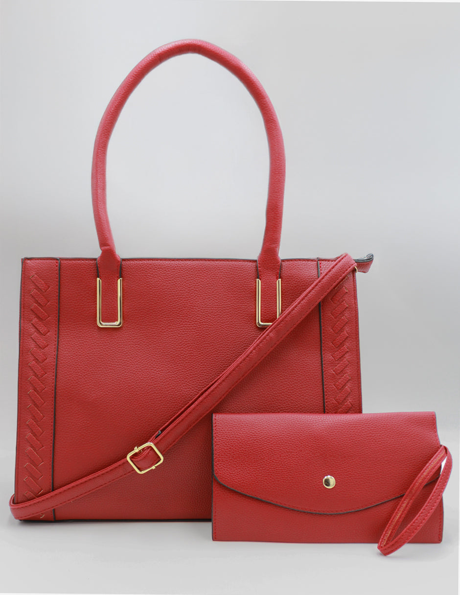 Bolsa Satchel Millá en Piel vegana Color Rojo