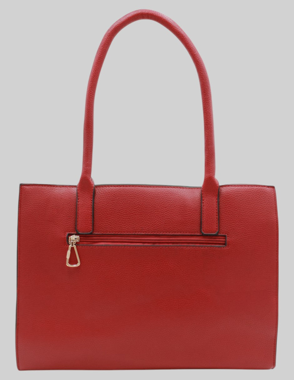 Bolsa Tote Exterior Piel vegana Color Rojo Para Mujer De RBBASICS