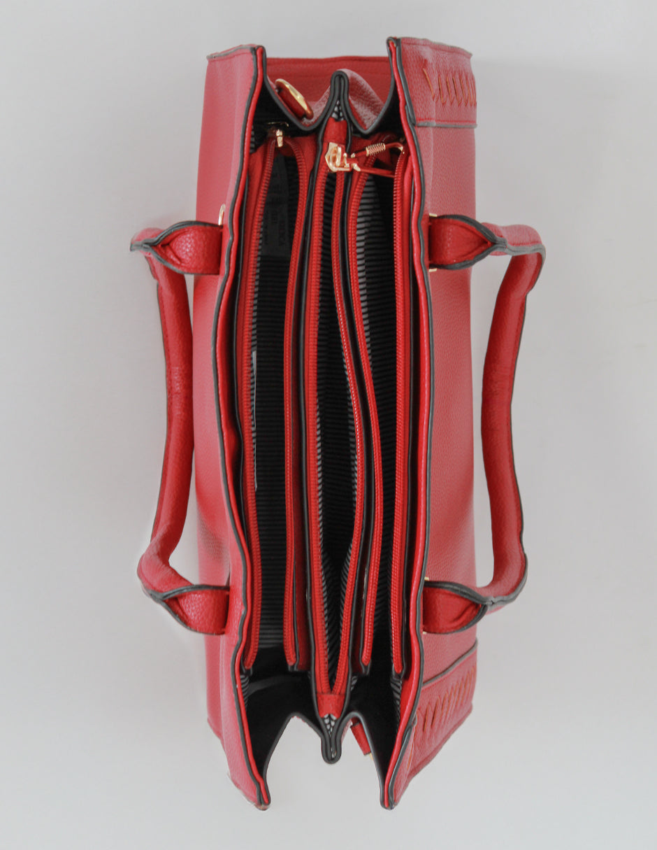 Bolsa Satchel Millá en Piel vegana Color Rojo