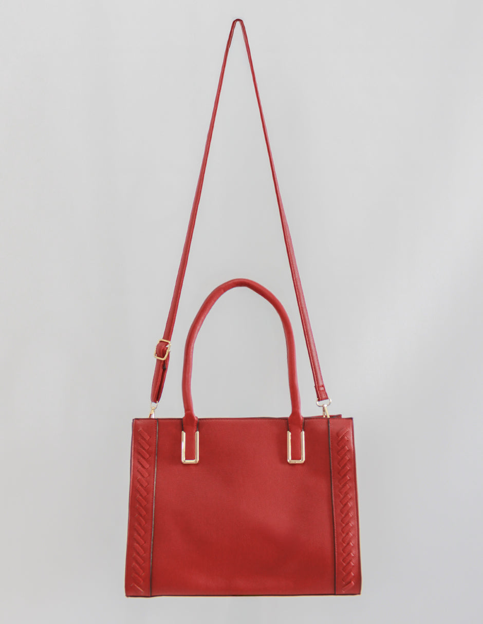 Bolsa Satchel Millá en Piel vegana Color Rojo