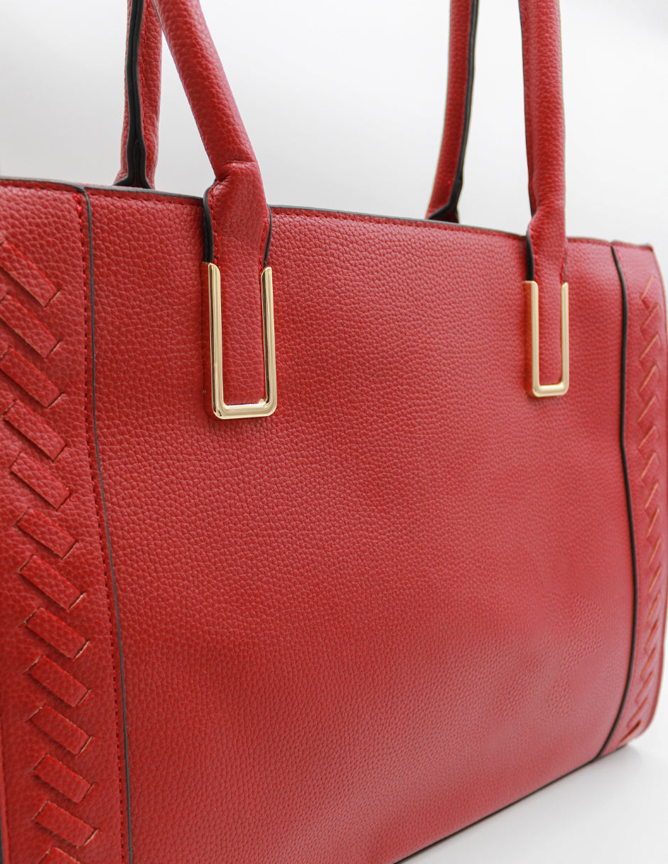 Bolsa Satchel Millá en Piel vegana Color Rojo
