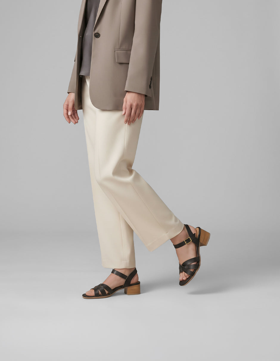 Sandalia con tacón Stela en Piel vegana – Negro