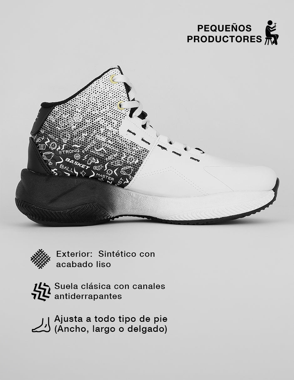 Tenis para basquet Sport en Sintético – Blanco